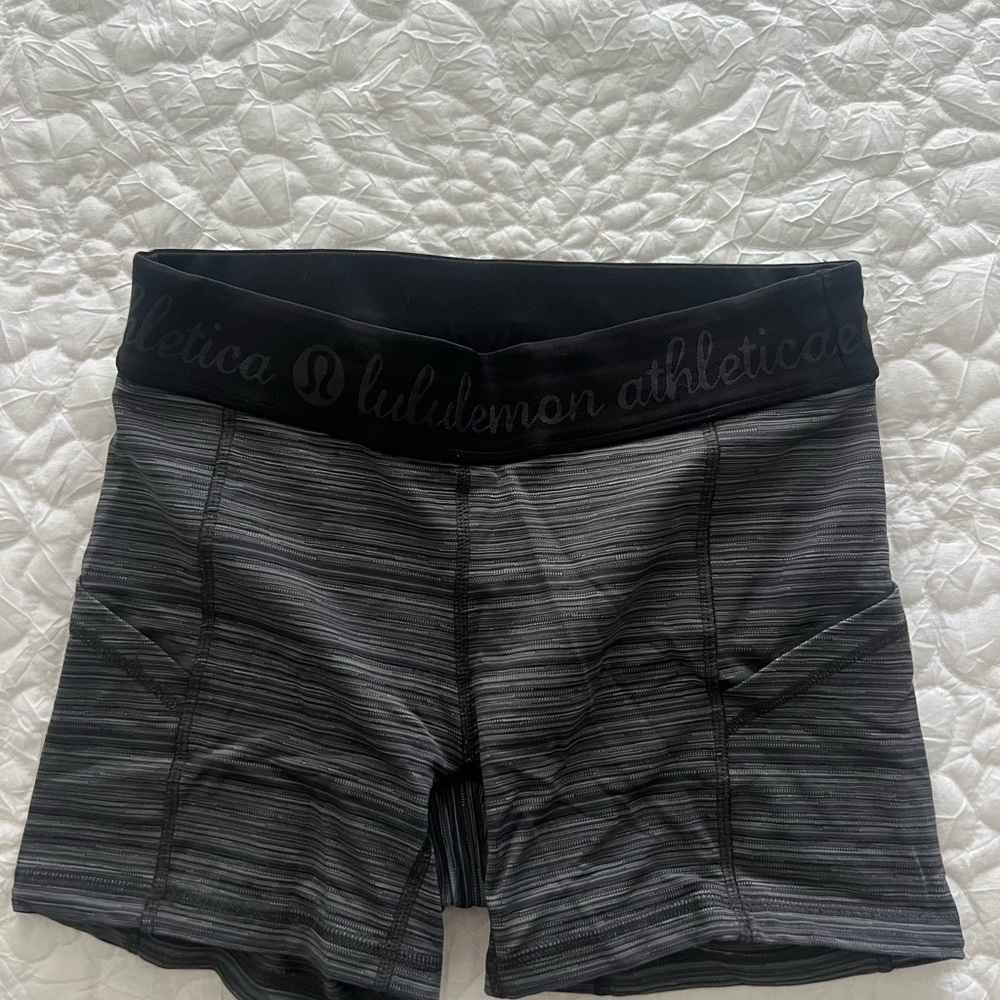 Womens Lululemon Athletica Black and Gray Athletic Shorts